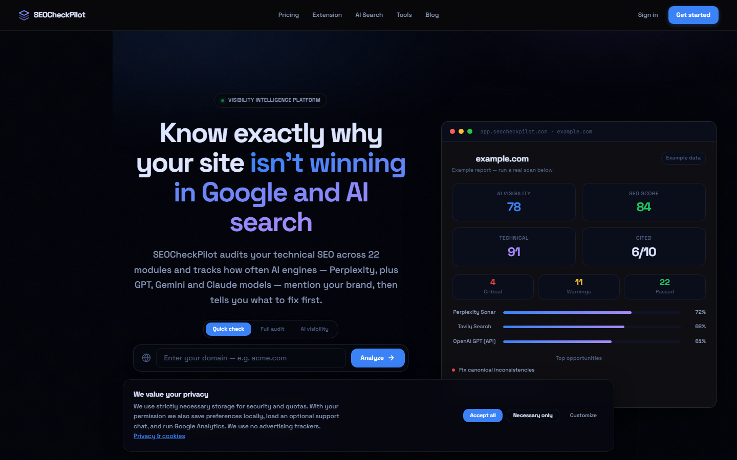 SEOCheckPilot - Product Image